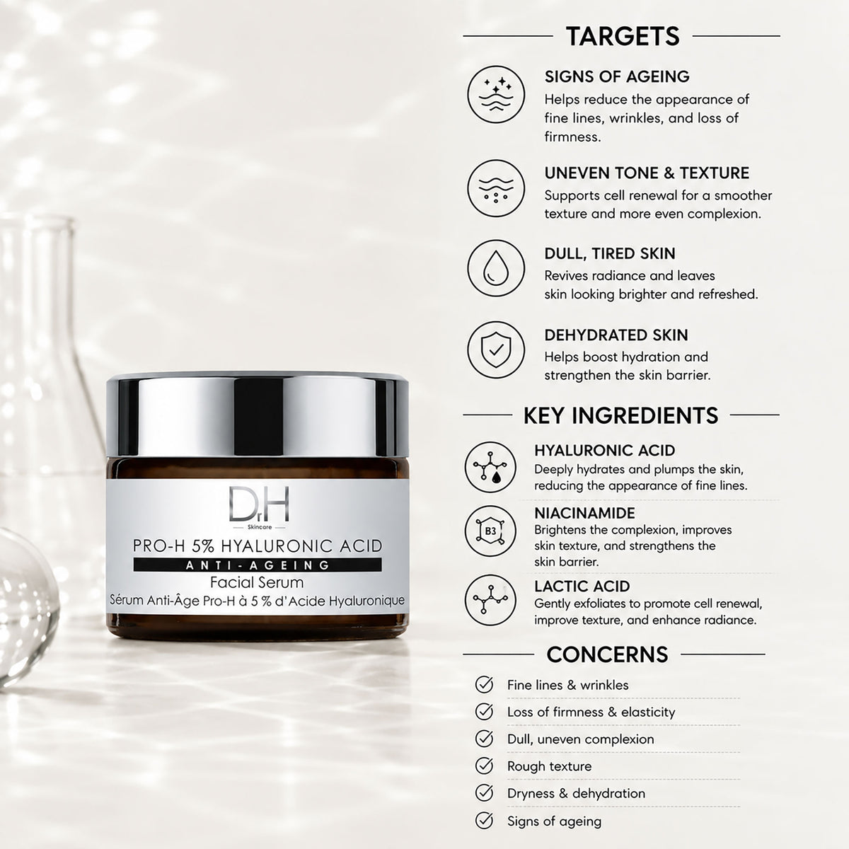 Pro-H 5% Hyaluronic Acid Anti-Ageing Facial Serum 30ml