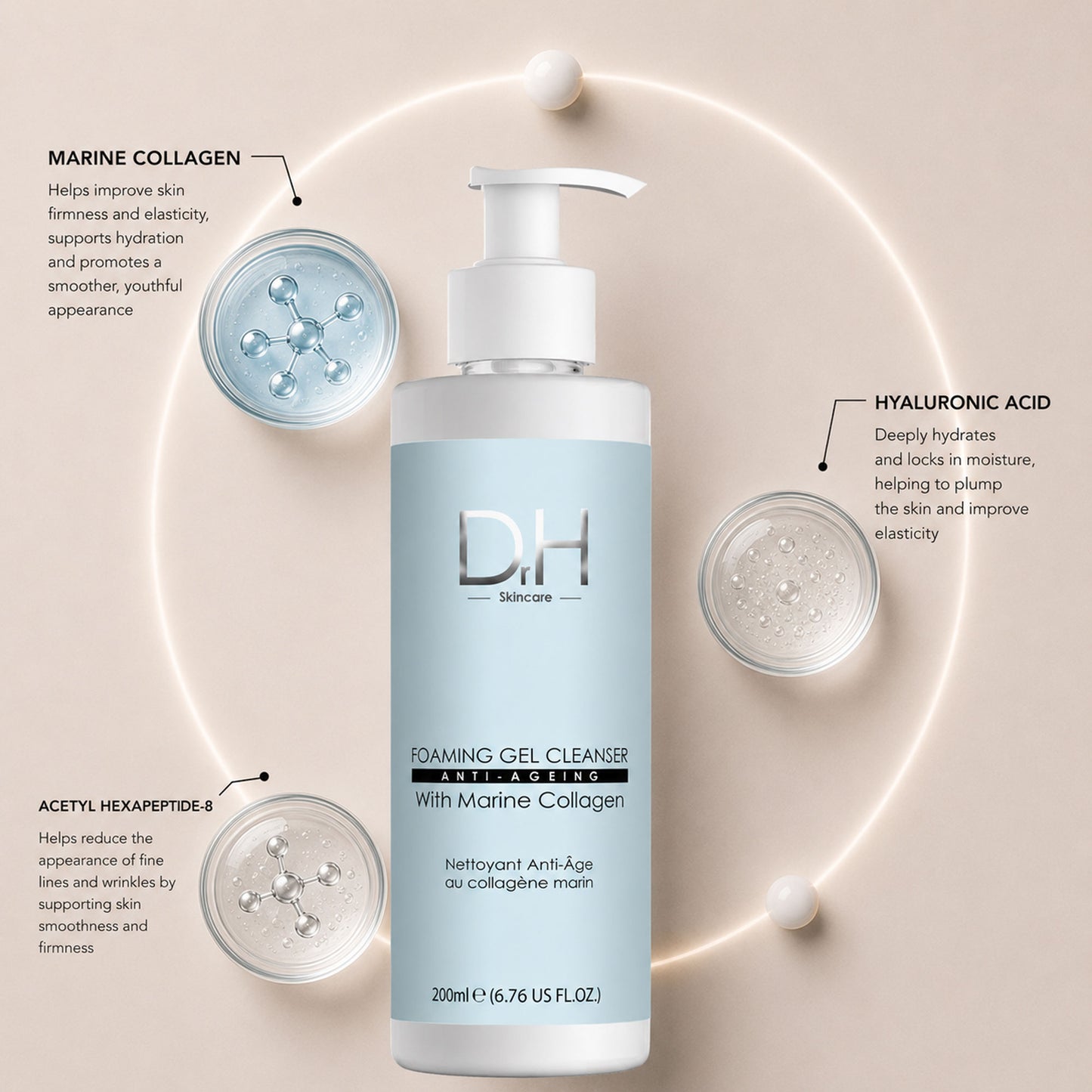Advanced Foaming Gel Anti-Ageing Cleanser with Marine Collagen 200ml