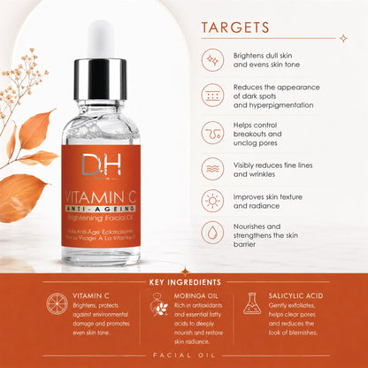 Vitamin C Brightening Anti-Ageing Facial Oil 30ml